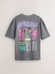 Washed Black Notorious B.I.G Relaxed Fit Band Graphic Print T-Shirt - Image 1 of 4
