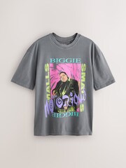 Washed Black Notorious B.I.G Relaxed Fit Band Graphic Print T-Shirt - Image 2 of 4