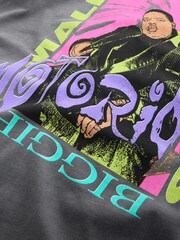 Washed Black Notorious B.I.G Relaxed Fit Band Graphic Print T-Shirt - Image 4 of 4