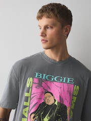 Washed Black Notorious B.I.G Relaxed Fit Band Graphic Print T-Shirt - Image 5 of 9