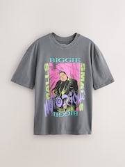 Washed Black Notorious B.I.G Relaxed Fit Band Graphic Print T-Shirt - Image 6 of 9