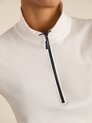 Baukjen Clayton Cotton Zip Turtleneck White Top - Image 2 of 5