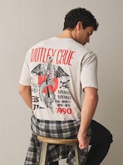 Stone Motley Crew Neck Relaxed Fit Band Graphic Print T-Shirt - Image 1 of 9