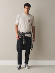 Stone Motley Crew Neck Relaxed Fit Band Graphic Print T-Shirt - Image 3 of 9