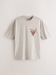 Stone Motley Crew Neck Relaxed Fit Band Graphic Print T-Shirt - Image 6 of 9