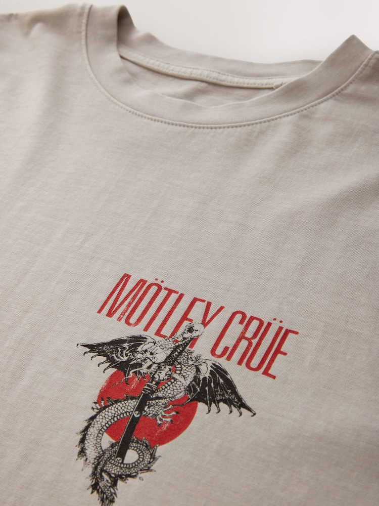 Stone Motley Crew Neck Relaxed Fit Band Graphic Print T-Shirt - Image 9 of 9