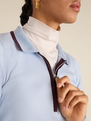 Baukjen Blue Joely Rib Zip Collar Top - Image 2 of 5