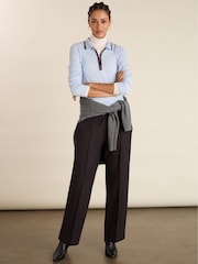 Baukjen Blue Joely Rib Zip Collar Top - Image 3 of 5