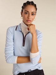 Baukjen Blue Joely Rib Zip Collar Top - Image 4 of 5