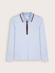 Baukjen Blue Joely Rib Zip Collar Top - Image 5 of 5