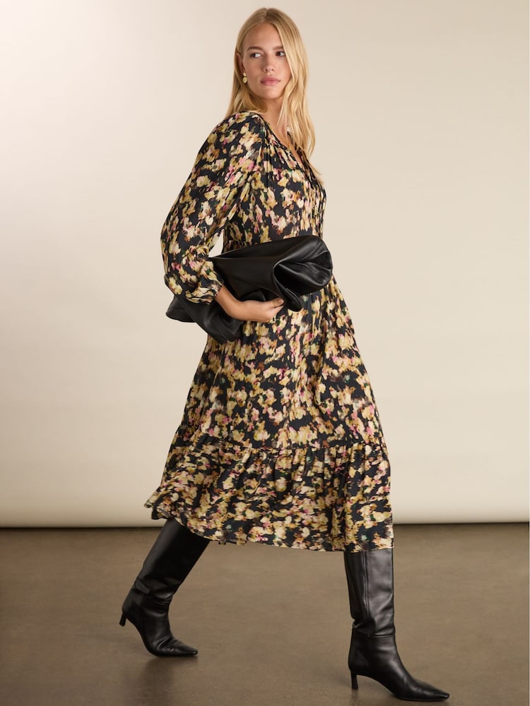 Baukjen Black Cleo Printed Midi Dress - Image 2 of 5 Baukjen Black Cleo Printed Midi Dress - Image 2 of 5