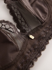 Chocolate Brown Bralette Smoothing Lace Bra - Image 7 of 9