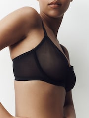 Black/Pink Non Pad Balcony Invisible Bonded Mesh 2 Pack Bra - Image 3 of 9