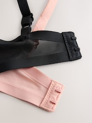 Black/Pink Non Pad Balcony Invisible Bonded Mesh 2 Pack Bra - Image 9 of 9