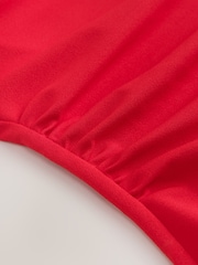 Red Asymmetric Sleeveless Drape Top - Image 7 of 8