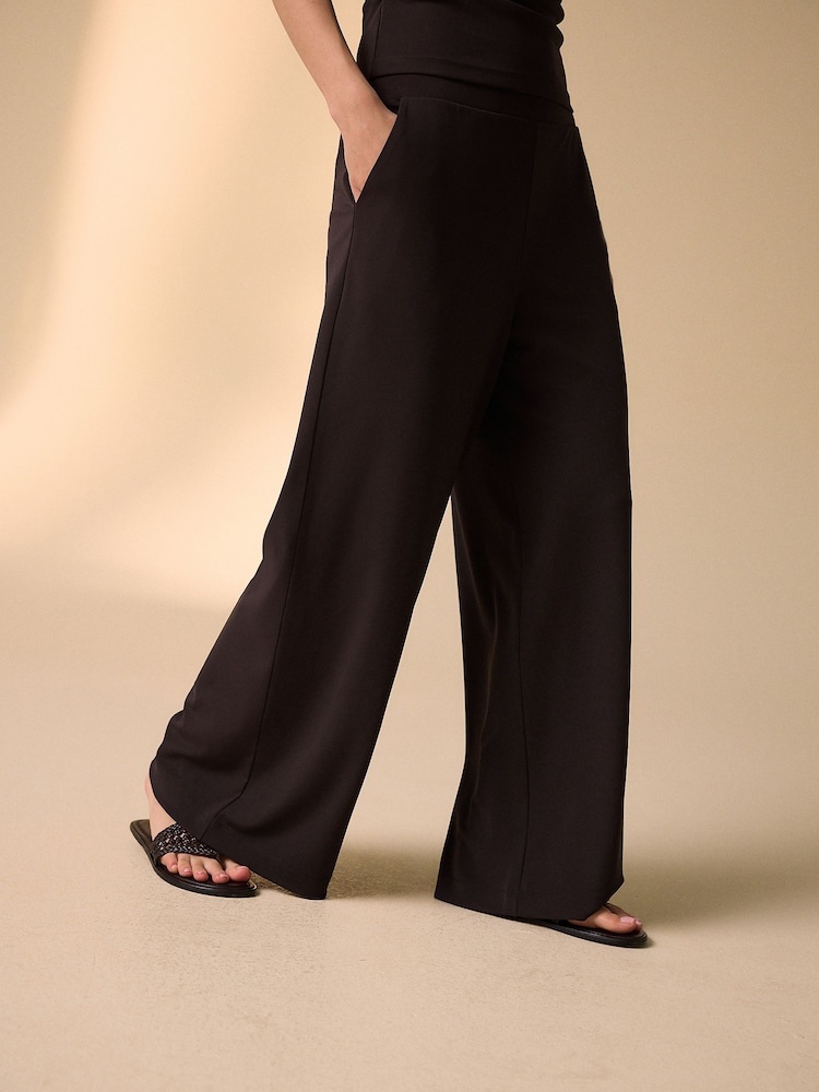 Chocolate Brown Wide Leg Trousers - Image 2 of 4 Chocolate Brown Wide Leg Trousers - Image 2 of 4