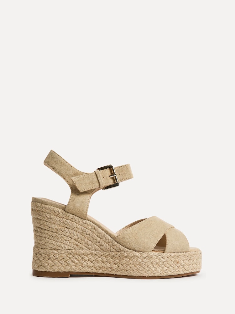 Linzi Nude Noa Crossover Platform Wedge Sandals - Image 2 of 5