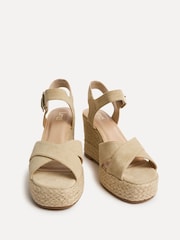 Linzi Nude Noa Crossover Platform Wedge Sandals - Image 3 of 5