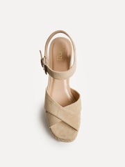 Linzi Nude Noa Crossover Platform Wedge Sandals - Image 4 of 5