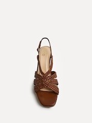 Linzi Brown Silhouette Handwoven Cork Wedge Sandals - Image 4 of 5