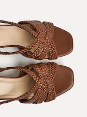 Linzi Brown Silhouette Handwoven Cork Wedge Sandals - Image 5 of 5