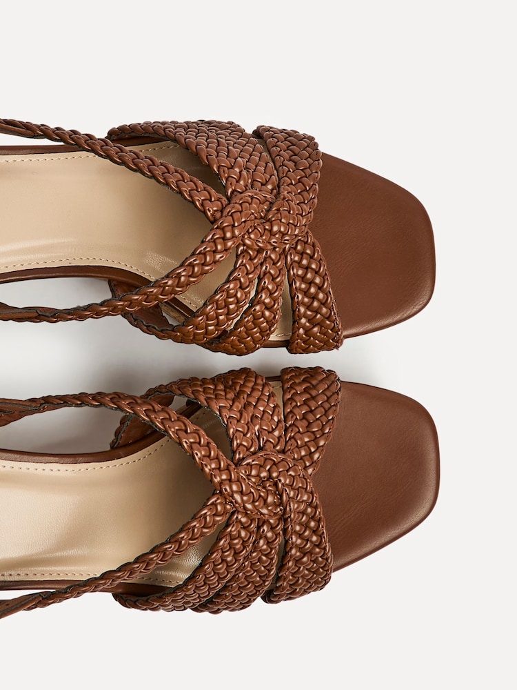 Linzi Brown Silhouette Handwoven Cork Wedge Sandals - Image 5 of 5