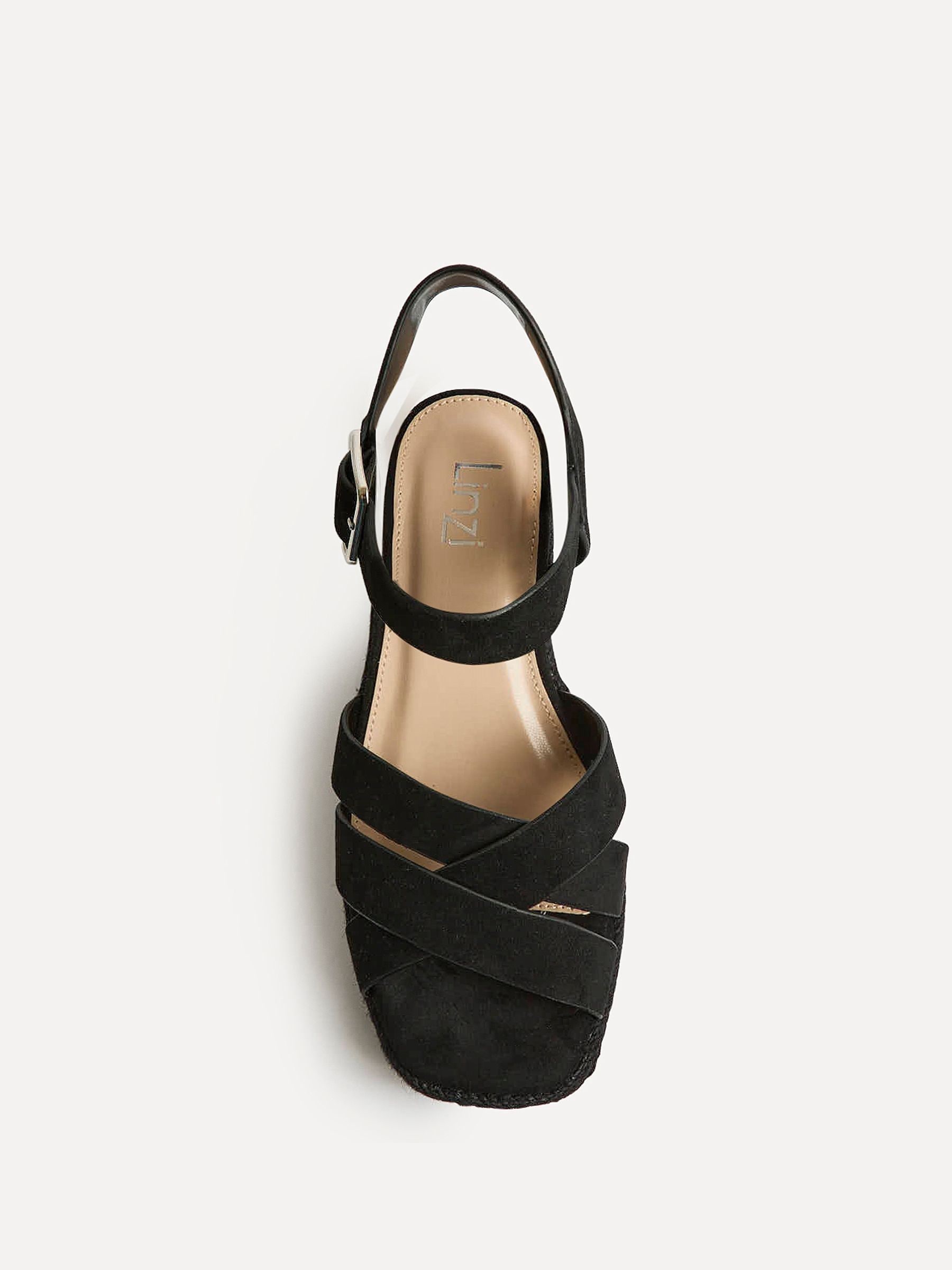 靴 untishold Lena 36 black Buy Linzi Black Sheena Cross-Over Front Wedge Sandals from Next USA