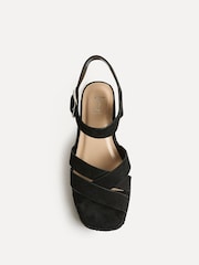 Linzi Black Sheena Cross-Over Front Wedge Sandals - Image 4 of 5