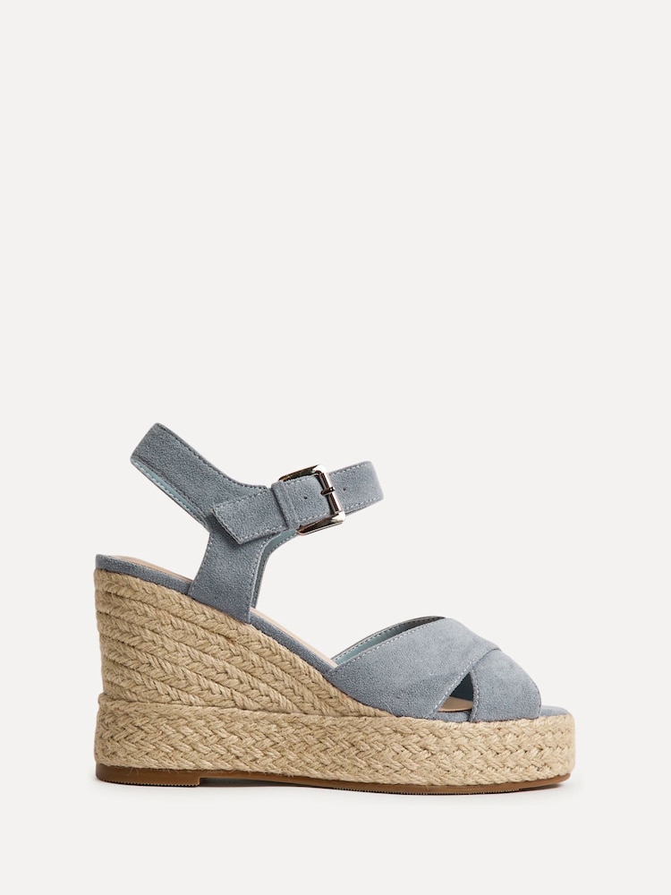 Linzi Blue Noa Crossover Platform Wedge Sandals - Image 2 of 5