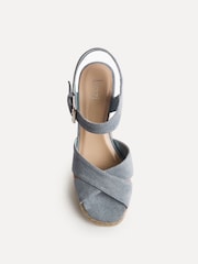 Linzi Blue Noa Crossover Platform Wedge Sandals - Image 4 of 5