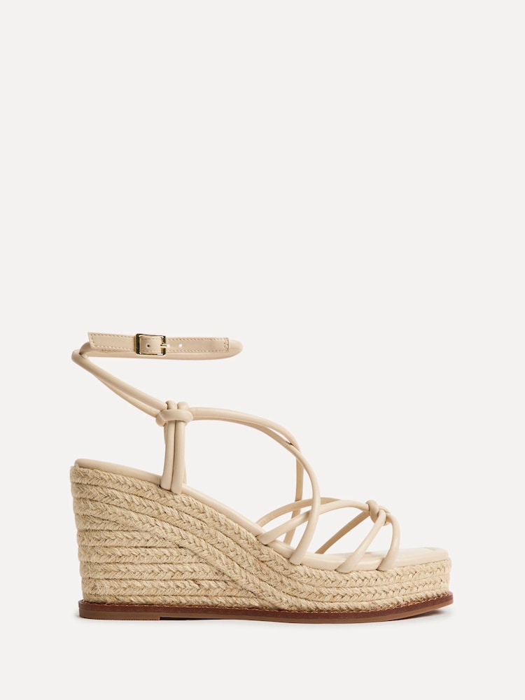 Linzi Nude Gaze Strappy Platform Wedge Sandals - Image 2 of 5