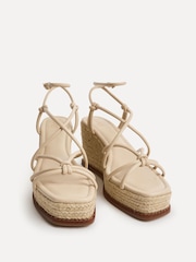 Linzi Nude Gaze Strappy Platform Wedge Sandals - Image 3 of 5