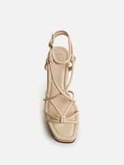 Linzi Nude Gaze Strappy Platform Wedge Sandals - Image 4 of 5