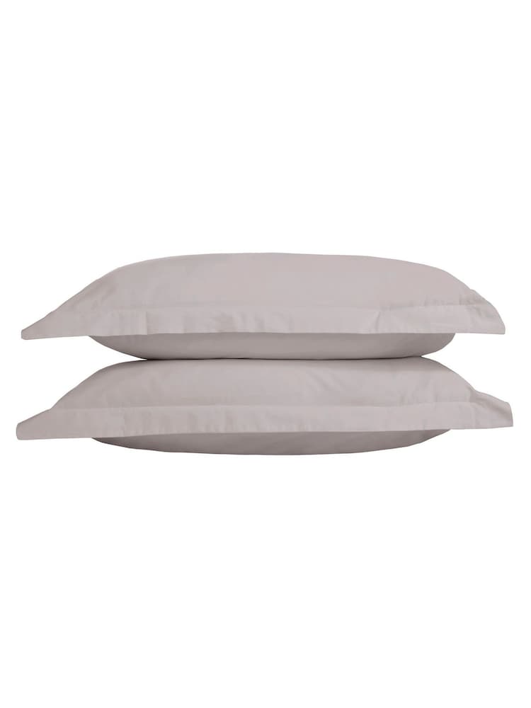 The Linen Consultancy Silver TLC 5 Star Hotel Concept 500TC Cotton Sateen Oxfor Pillowcase - Image 1 of 3