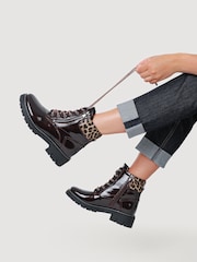 Pavers Red Zip & Lace-Up Ankle Boots - Image 1 of 6
