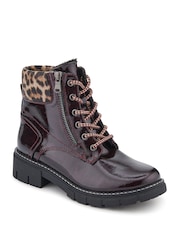 Pavers Red Zip & Lace-Up Ankle Boots - Image 3 of 6