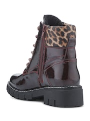 Pavers Red Zip & Lace-Up Ankle Boots - Image 4 of 6