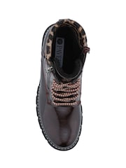 Pavers Red Zip & Lace-Up Ankle Boots - Image 5 of 6