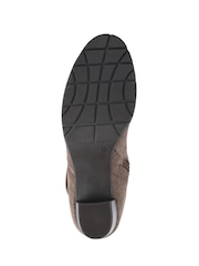 Pavers Brown Leather Stacked Heel Calf Length Boots - Image 5 of 5