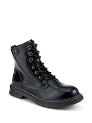 Pavers Black Wide Fit Grippy Sole Military Boots - Image 2 of 5