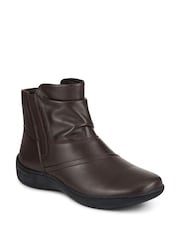 Pavers Brown Wide Fit Leather Ankle Boots - Image 2 of 5