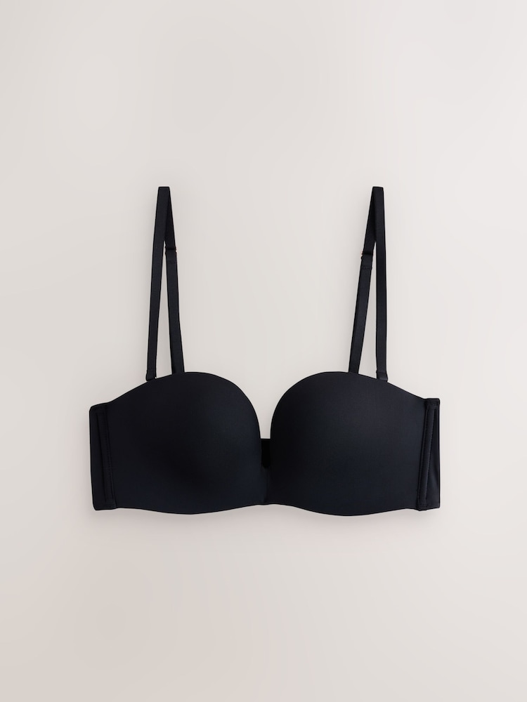 Black Push Up Non-Wire Strapless & Multiway Bra - Image 1 of 3