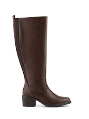 Pavers Brown Warm Lined Long Boots With Stretch Calf Fitting - Image 1 of 5