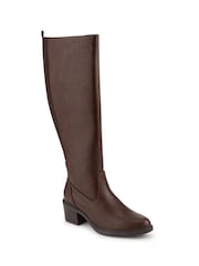 Pavers Brown Warm Lined Long Boots With Stretch Calf Fitting - Image 2 of 5