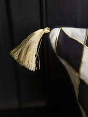 Rockett St George Black Harlequin Cotton Velvet Cushion - Image 3 of 5