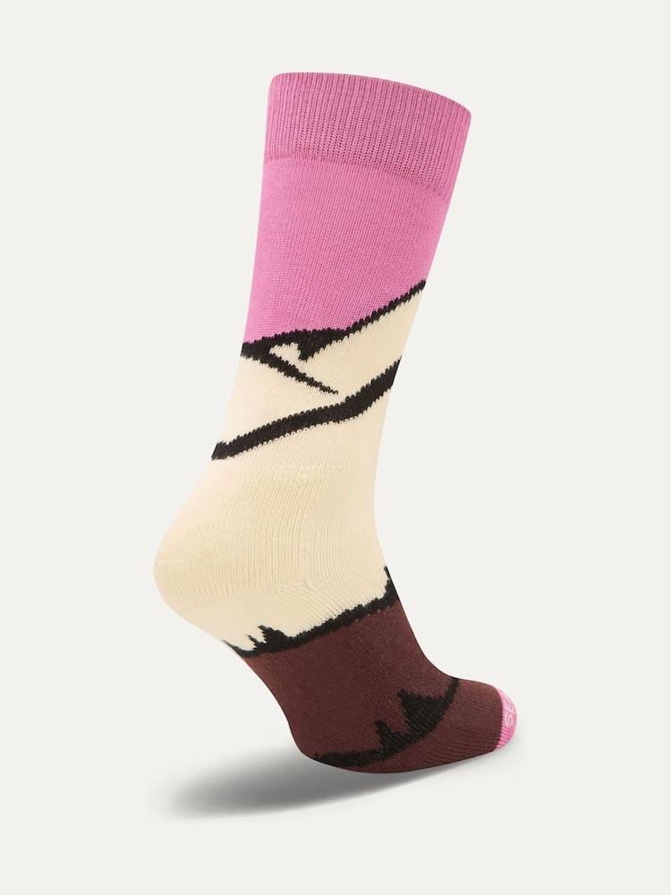 Sealskinz Pink Trowse Single Layer Mid Length Hiking Socks - Image 2 of 2