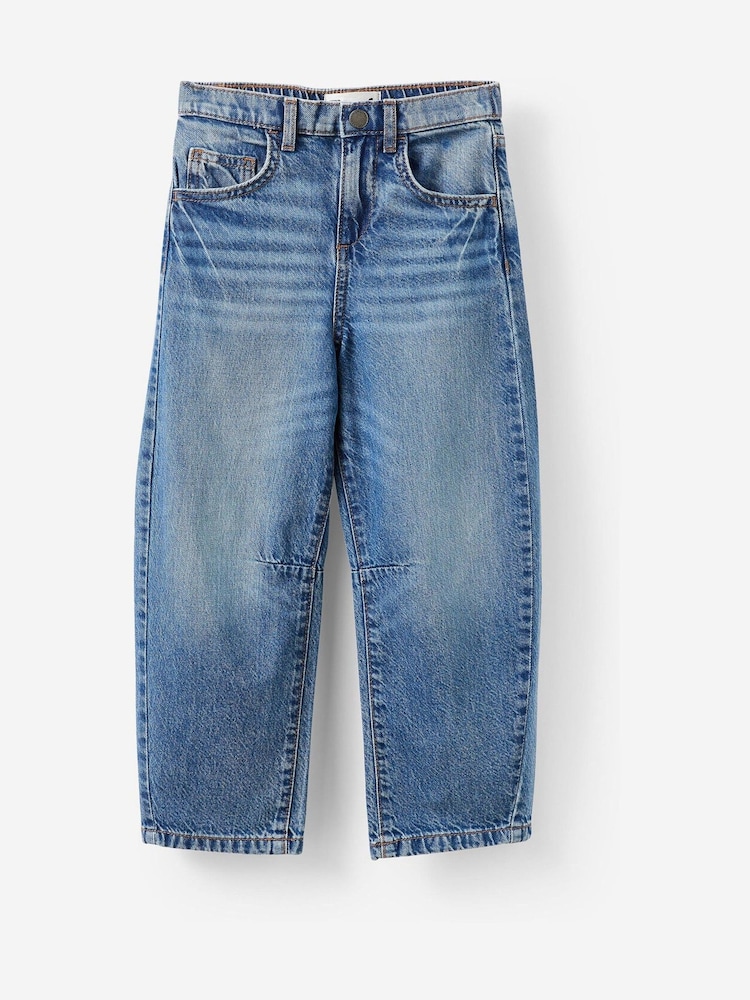 Cotton On Blue Unisex Barrel Leg Denim Jeans - Image 2 of 4