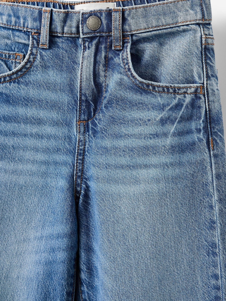 Cotton On Blue Unisex Barrel Leg Denim Jeans - Image 4 of 4
