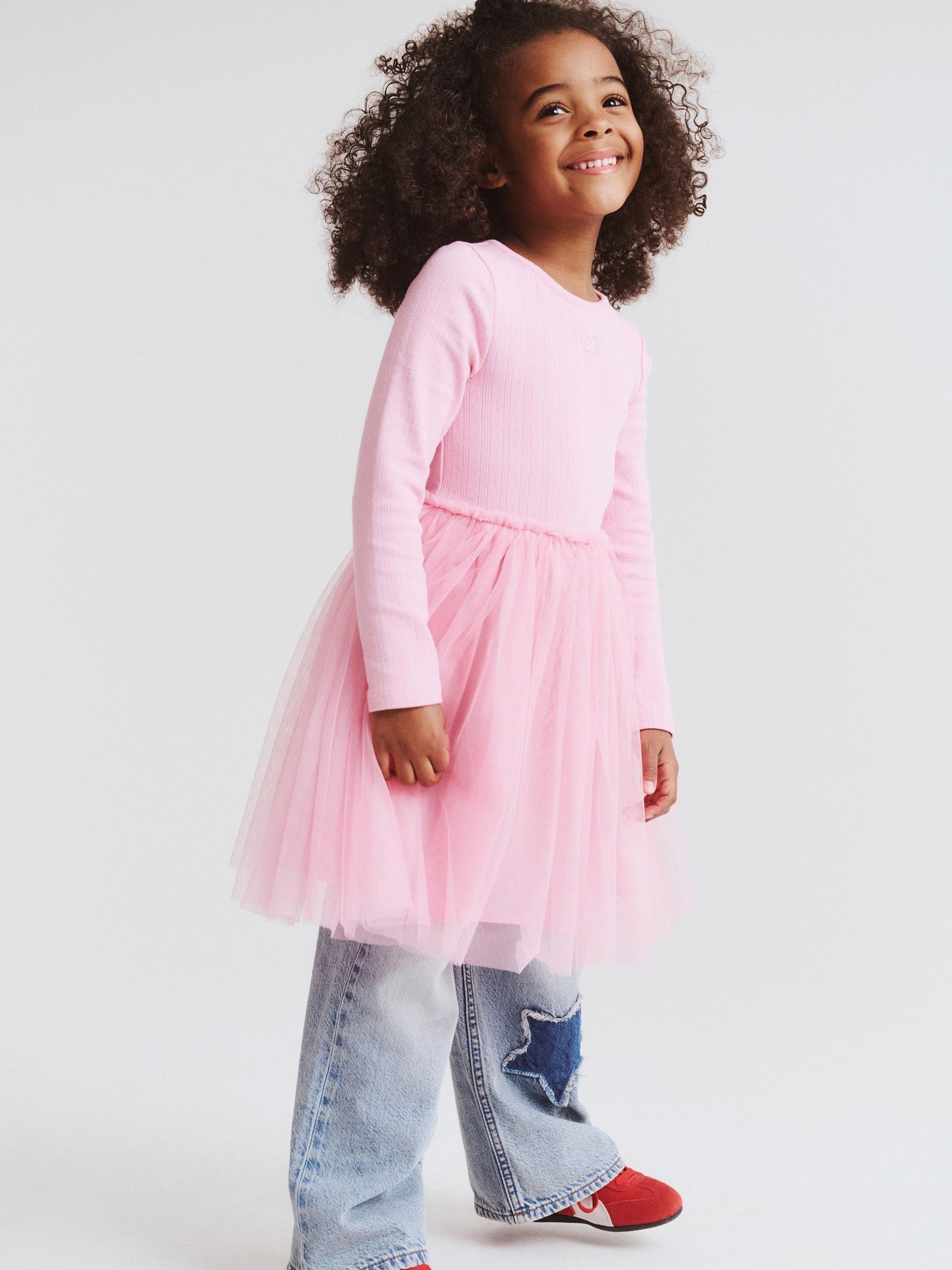 Buy Cotton On Pink Harper Long Sleeve Tulle Dress from Next Australia