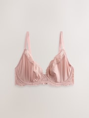 Chocolate Spot/Pink/Blue DD+ Non Padded Plunge Bras 3 Pack - Image 8 of 11